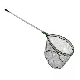 Beckman PVC Fixed Handle Landing Net - Green/Silver - Hoop Width: 11" - Hoop Length: 16" - Bag Depth: 12" - PVC