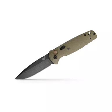 Benchmade 4300BK-02 CLA Auto Folding Knife 3.4" Drop Point Blade, OD Green G10 Handle