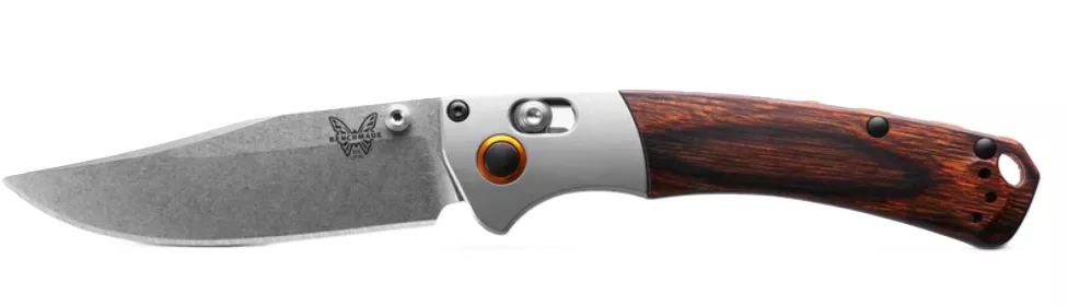 Benchmade Mini Crooked River Gray Aluminum & Wood Clip-point #15085-2