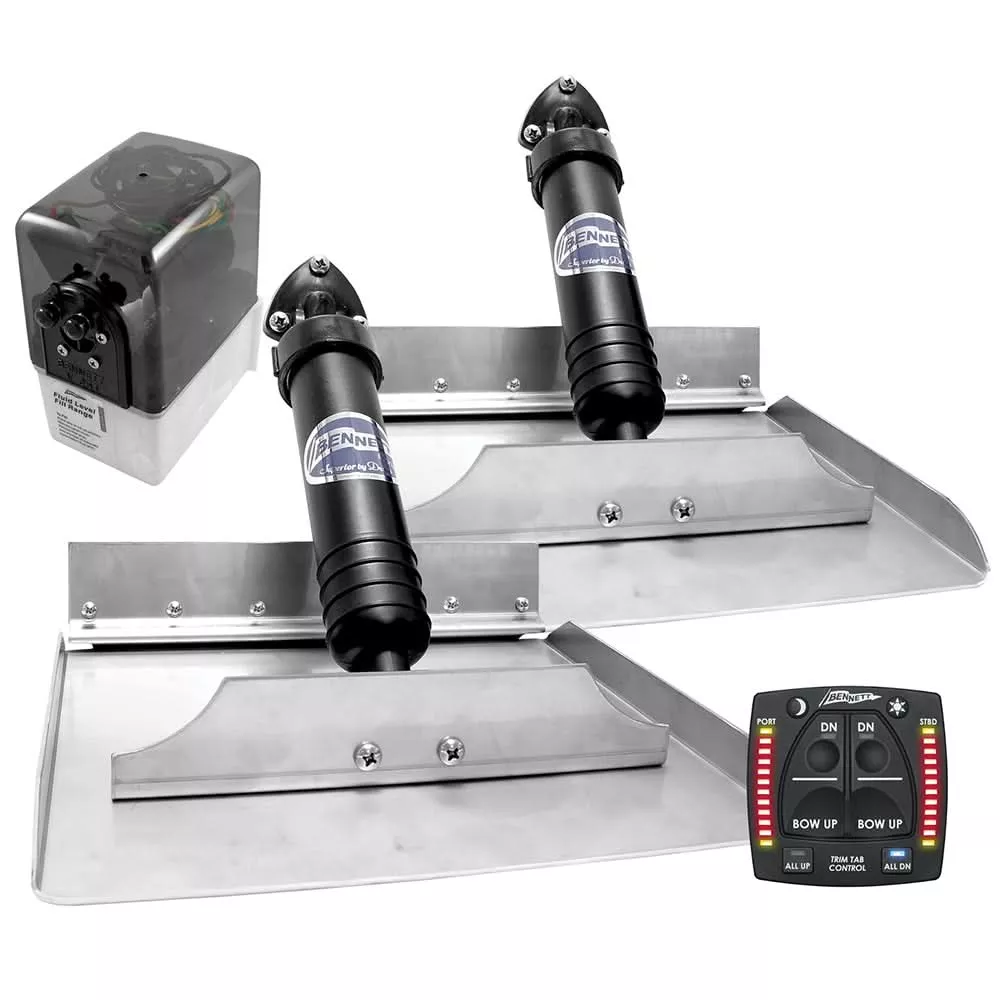 Bennett Marine 12x12 Hydraulic Trim Tab System w/One Box Indication - 1212OBI
