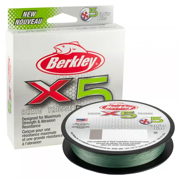 Berkley X5 Braid Line – 8 Lbs – Low-Vis Green #1486723