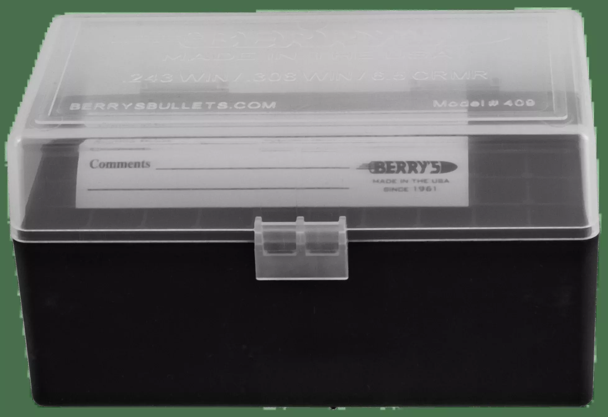Berrys 409, Berrys 79314409 Ammo Box40s/45a50rd Clr/bk