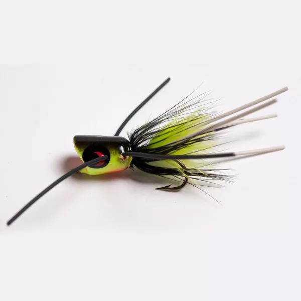 Betts Top Pop Frog Fly Lure Black/Chartreuse – Size 8 #301-8-4