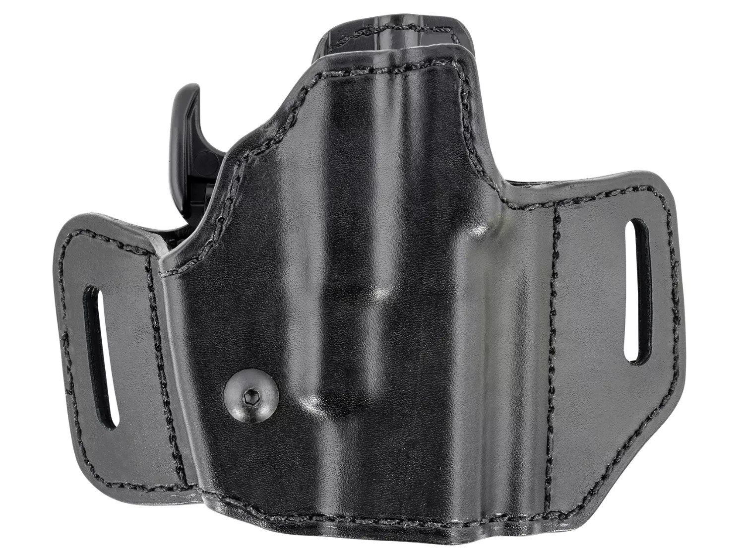 Bianchi OWB Holster, Size 11, Black Leather, Belt Slide, Fits Glock 27