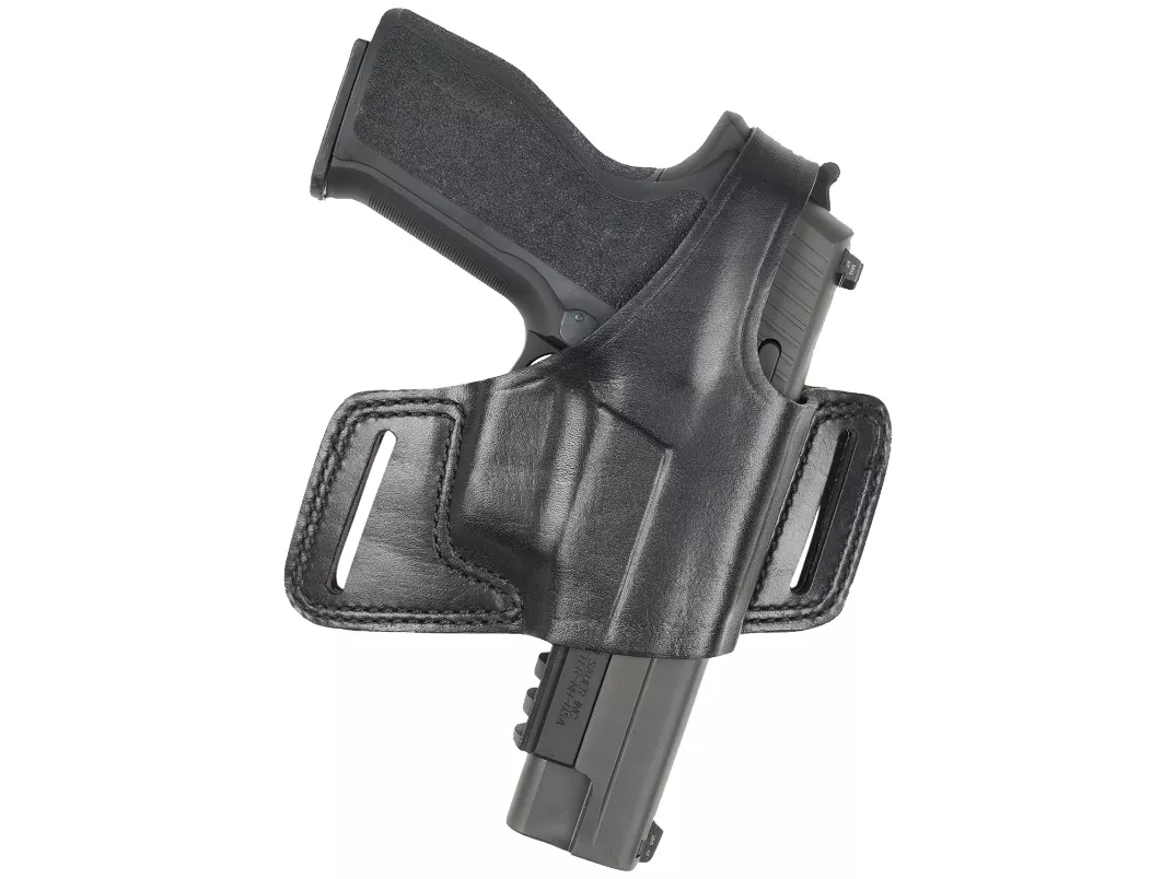 Bianchi OWB Holster, Size 14, Fits Glock 17, 19, 22, Black Leather, RH