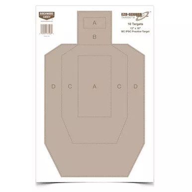 Birchwood Casey BC-37206 Eze-Scorer 12" X 18" Target, 10 Targets - IPSC
