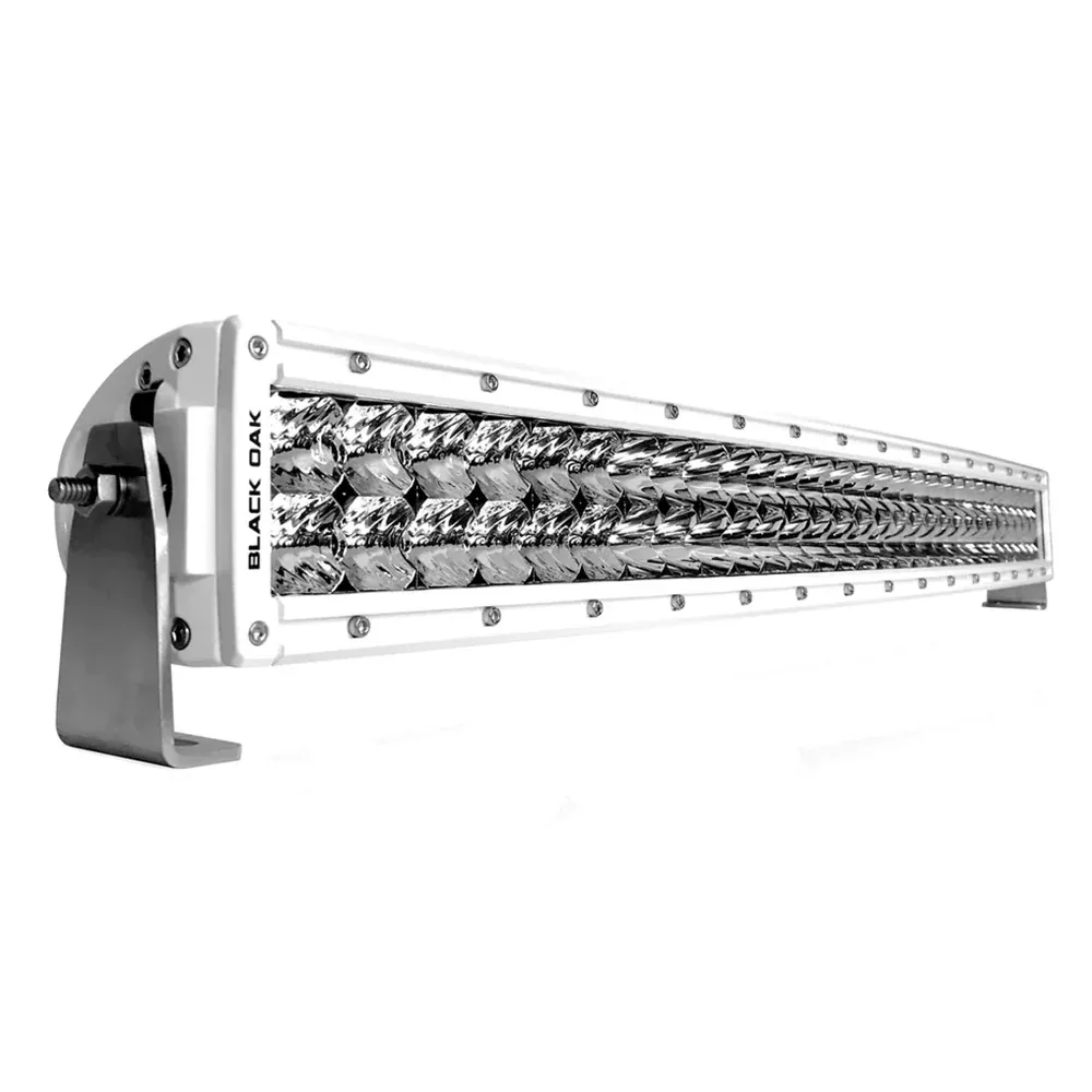 Black Oak 30″ Marine Curved Double Row LED Light Bar – Spot Optics – White Housing – Pro Series 3.0 [30SCM-D5OS]