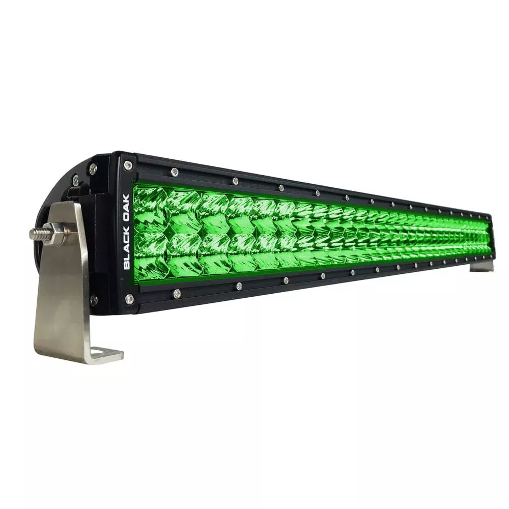 Black Oak Curved Double Row Combo Green Hog Hunting 30" Light Bar - Black