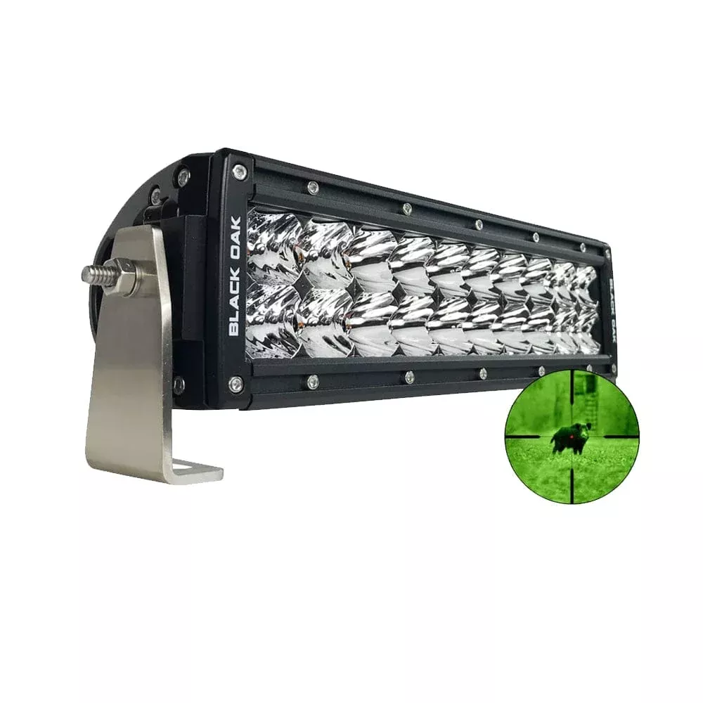Black Oak Pro Series Double Row Combo Infrared 10″ 850nm Light Bar – Black