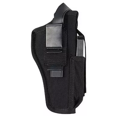 Blackhawk 40AM05BK Hip Holster w/Mag 3.75"-4.5" Large Auto Black AMBI