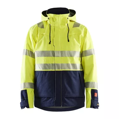 BLAKLADER 4786 US FR Multinorm Shell Hi-Vis Yellow/Navy Blue Jacket (478615353389)