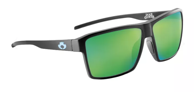 Blue Otter Polarized Sunglasses Luke Combs Edition Watauga Matte Black-Palm Green Nylon #3309