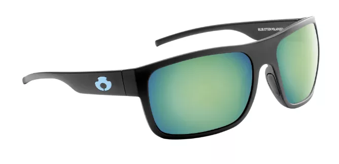 Blue Otter Polarized Sunglasses Rabun Matte Black-Deep Green Nylon #3404