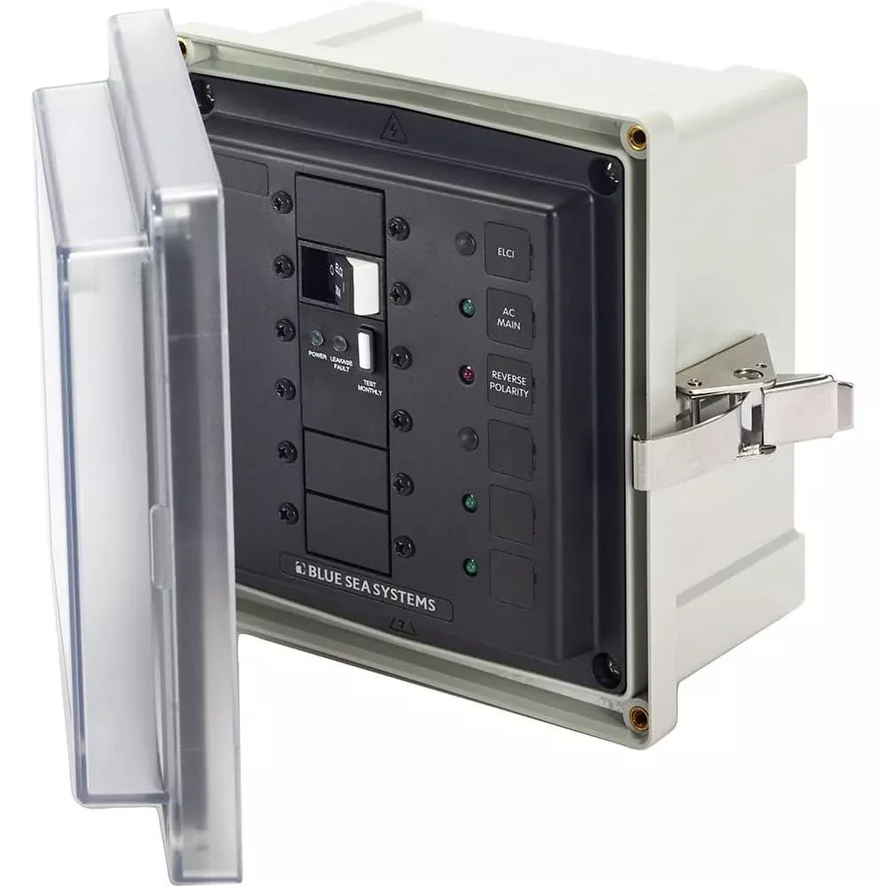 Blue Sea 3118 SMS Surface Mount System Panel Enclosure - 120V AC / 50A ELCI Main - 2 Blank Circuit Positions - 3118