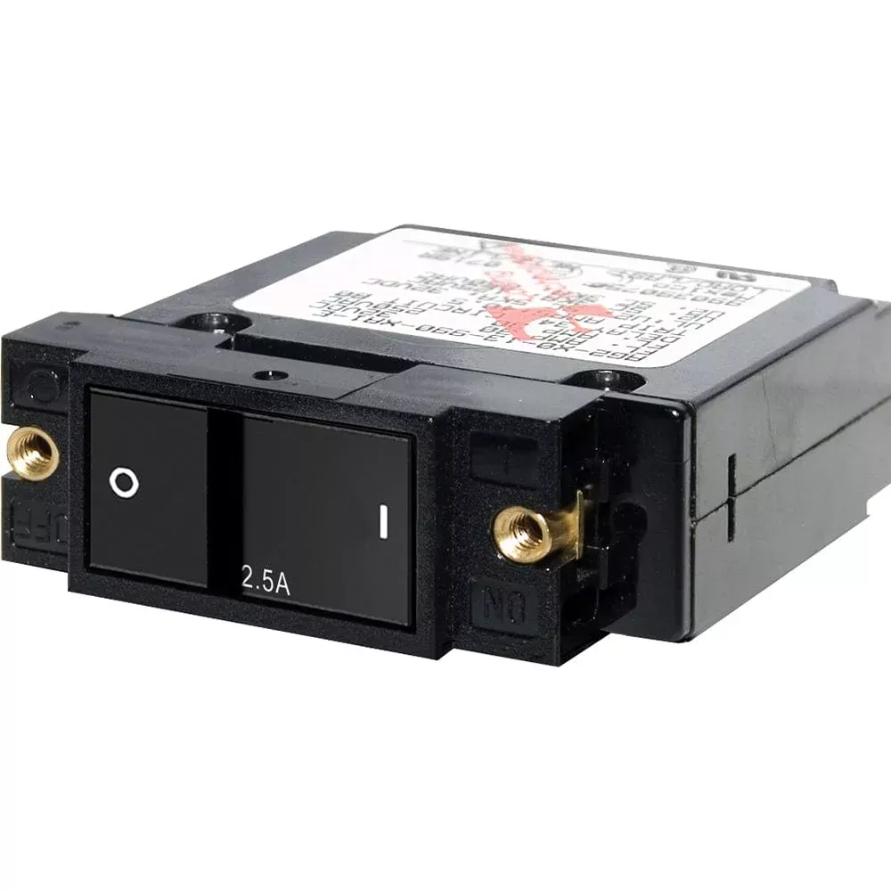 Blue Sea 7399 A-Series Flat Rocker Circuit Breaker – Single Pole – 2.5A
