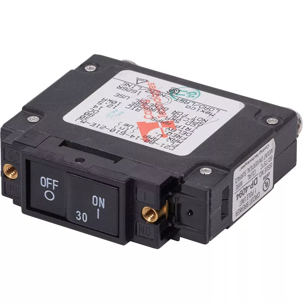 Blue Sea 7444 UL-489 Circuit Breaker – 30A Flat Rocker