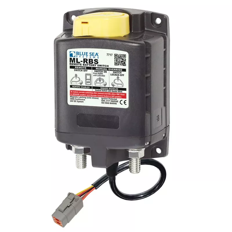 Blue Sea 7717100 ML-RBS Remote Battery Switch with Manual Control Auto ReleaseDeutsch Connector – 24V
