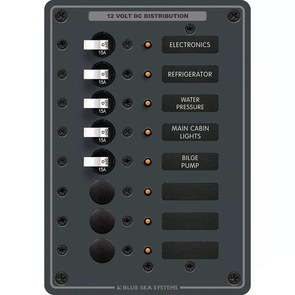 Blue Sea 8023 DC 8 Position Circuit Breaker – White Switches