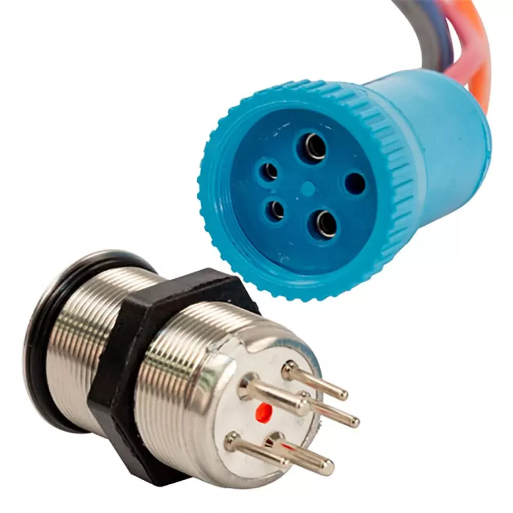 Bluewater 22mm In Rush Push Button Switch - Off/On/On Contact - Blue/Green/Red LED - 9059-3113-1