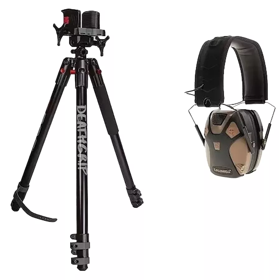 BOG DeathGrip Shooting Tripod With E-Max Pro Earmuffs #1209955
