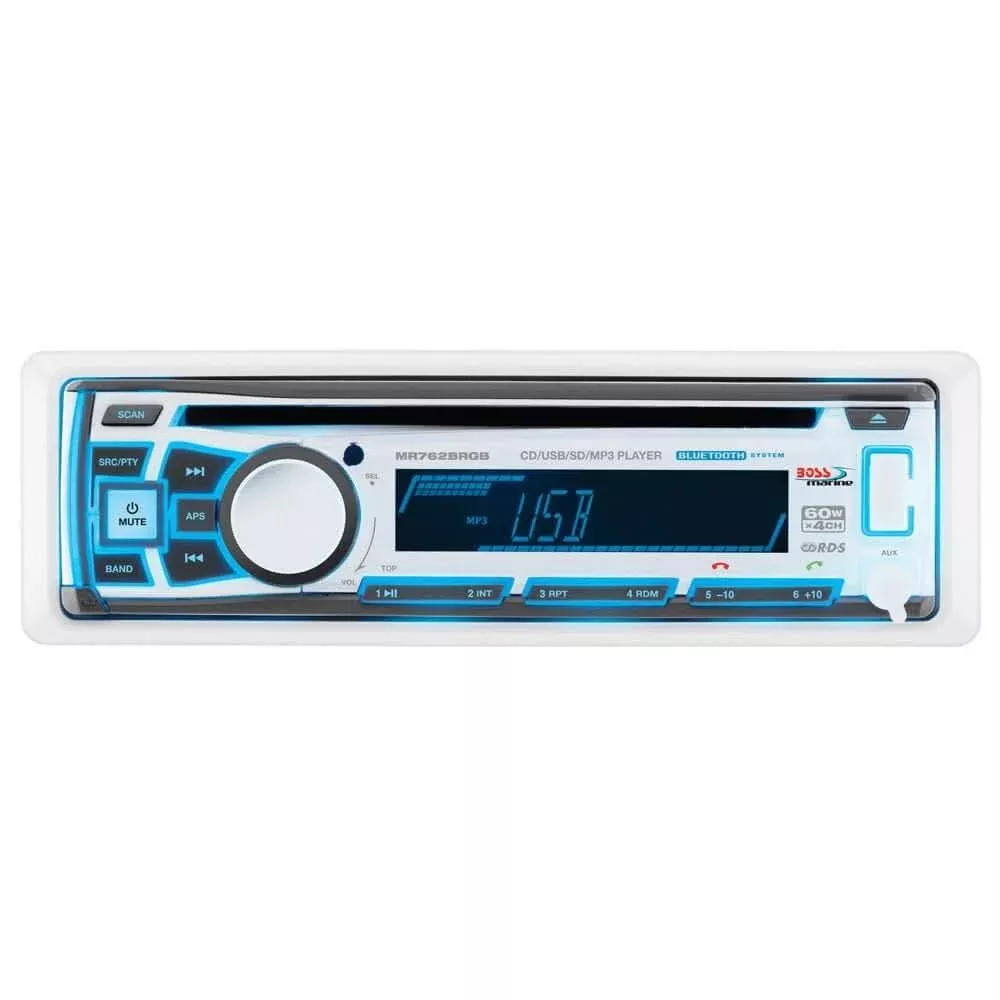 Boss Audio MR762BRGB Single DIN Bluetooth Enabled In-Dash MP3/CD/CDRW/AM/FM Receiver - MR762BRGB
