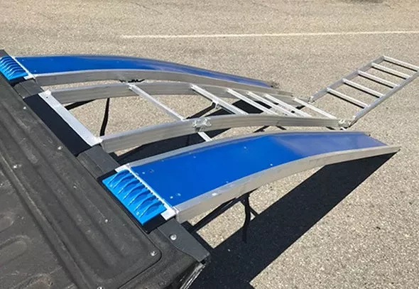 Bosski | Ramp | Model 2022-23 Sled | Folded Dimensions 90”L x 21”W | Width 49″ | Load Capacity 1500 lbs | For Snowmobiles & Aggressive Carbide Skis