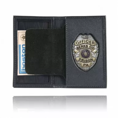 Boston Leather Model 110-S Book Style Badge Case, Oversized ID Window, Soft