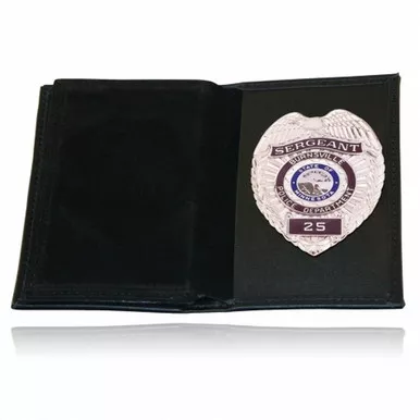 Boston Leather Model 115-S Book Style Badge Case, 2 Oversized ID Windows, Soft
