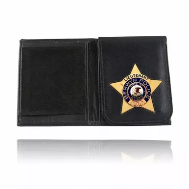 Boston Leather Model 575-S Book Style Badge Case, Flip Out Badge Flap