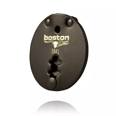Boston Leather Model 5841C Circle Badge Holder w/ Clip Back
