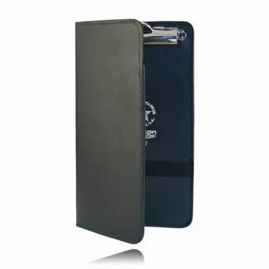 Boston Leather Model 5882 Citation Book w/Pocket & ID w/ Clip