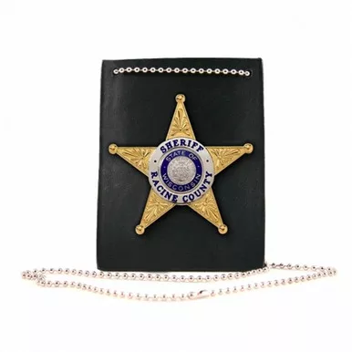 Boston Leather Model 5980 Neck Chain Badge Holder/No ID Window