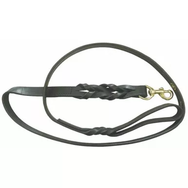 Boston Leather Model 8405 60" Braided Leather Lead, Black