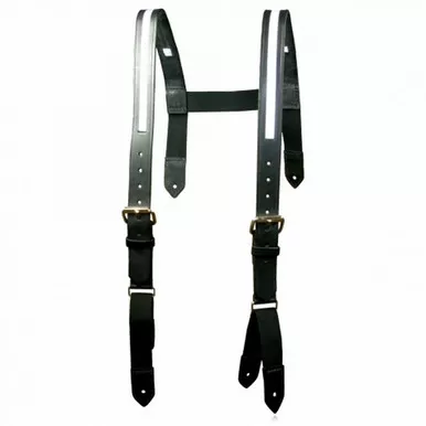 Boston Leather Model 9178R Firefighter’s H-Back Suspenders, Button Attachment w/ 1/2" Reflective Ribbon
