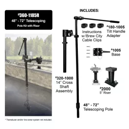 Brew City TMS 48″ – 72″ Telescoping Pole Kit with 5″ Riser – #360-1185R