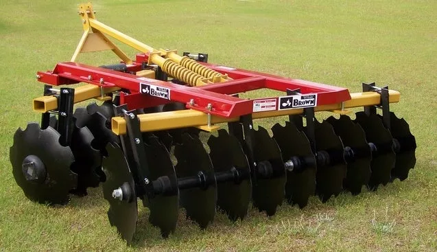 Brown Offset Disc Harrow Heavy-Duty 3PT | Model OSL Series | Cutting Widths 6′ to 9′ | Horsepower 60-85 HP | For Tractor