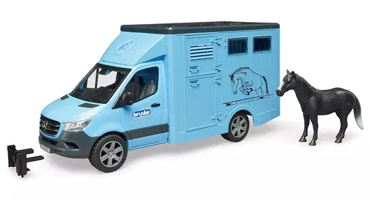 Bruder MB Sprinter Animal Transporter With Horse #BT02674