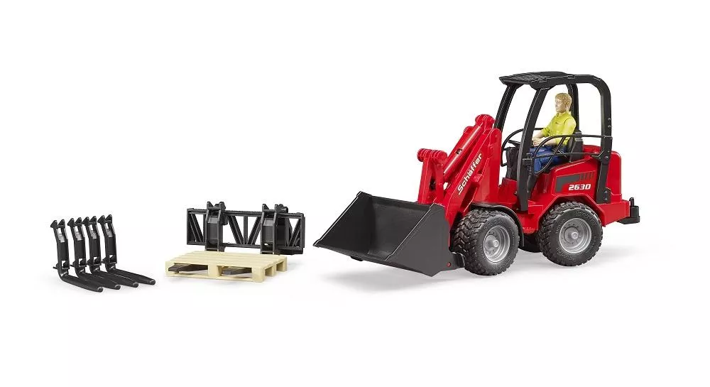 Bruder Schaeffer Compact Loader 2034 w/ Figure and Accessories #BT9121