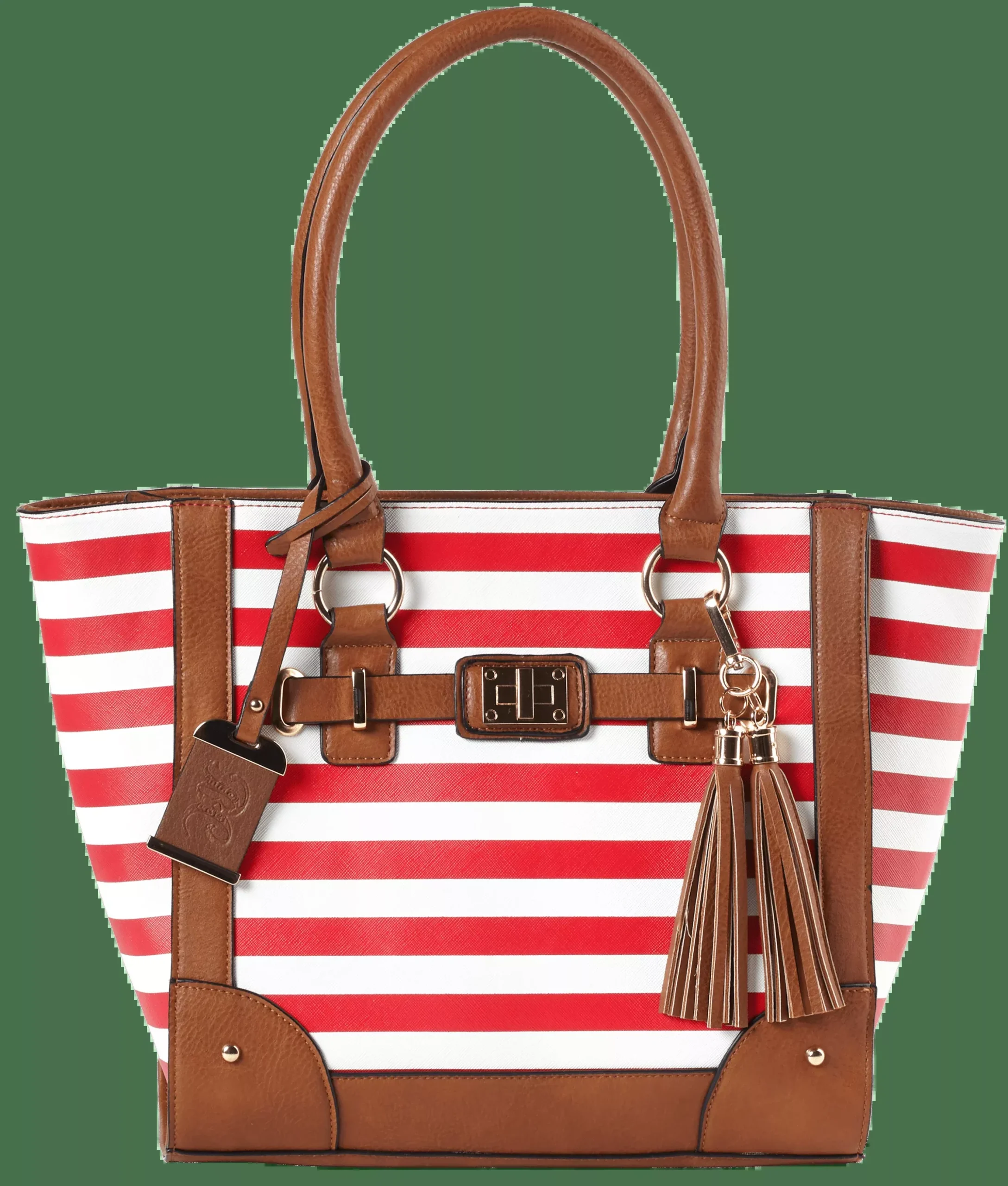 Bulldog Tote Style Conceal Carry Purse Cherry Stripe