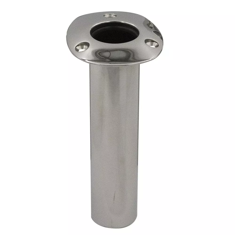 C.E. Smith 70 Series Standard Flush Mount Rod Holder - 0 Degree - Stainless Steel - Cast Bottom - Black Liner - 536700C