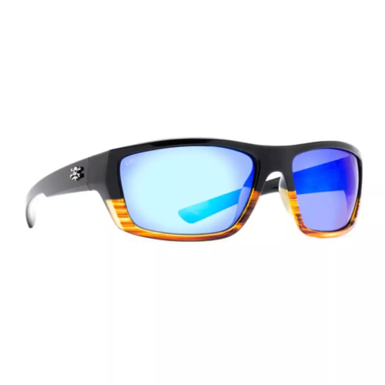 Calcutta Shock Wave Sunglasses – Wood Grain/Blue Mirror