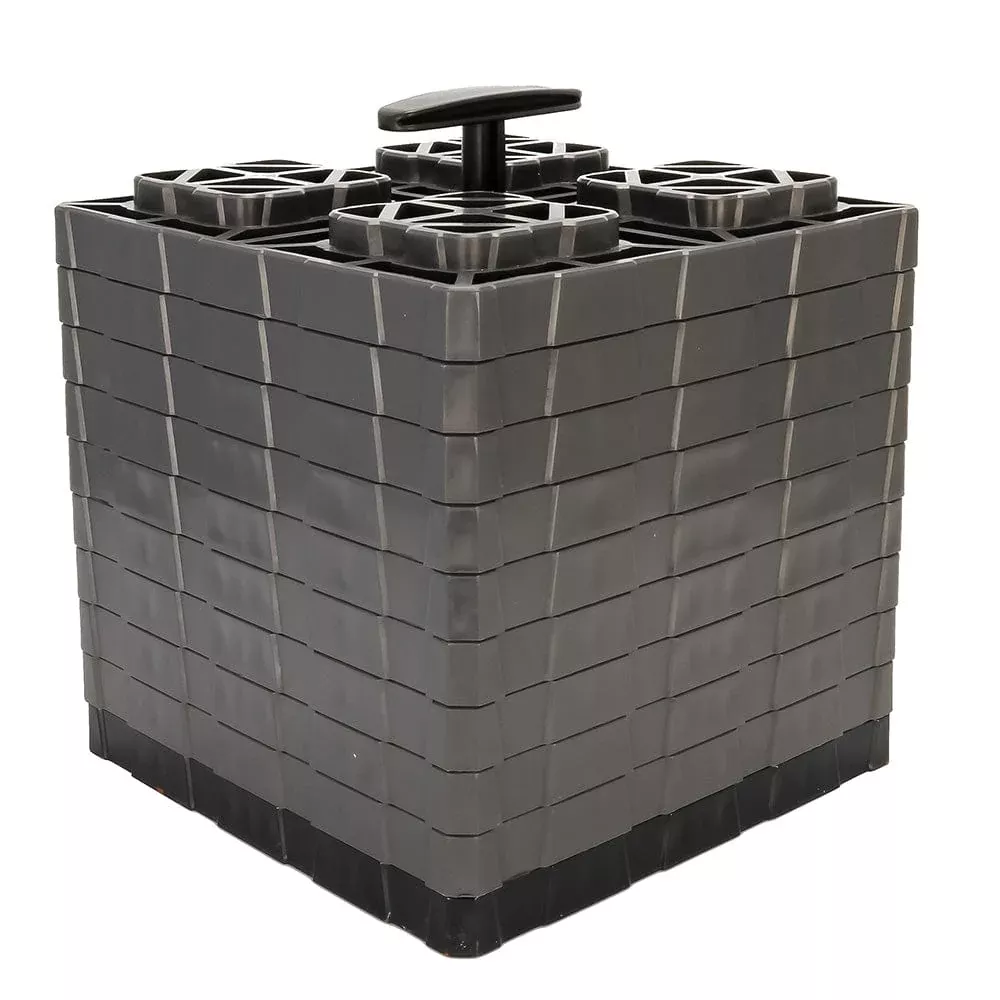Camco FasTen Leveling Blocks XL w/T-Handle – 2×2 – Grey *10-Pack