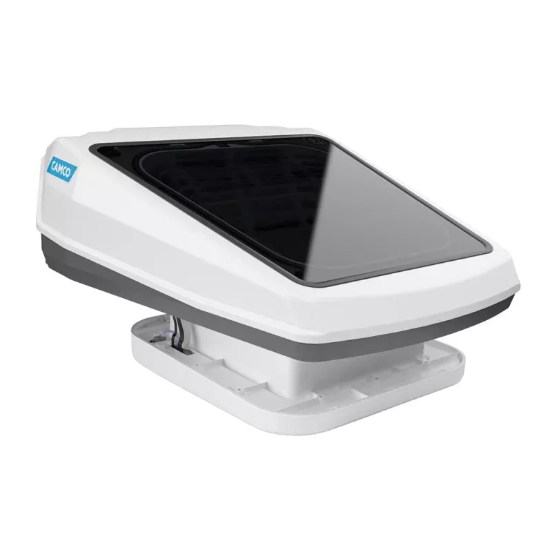 Camco Powered Roof Vent w/Skylight – White