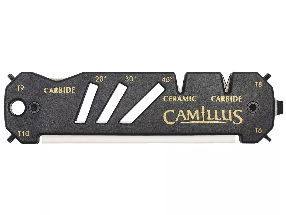 Camillus Knife Sharpener, Black, Carbide/Ceramic
