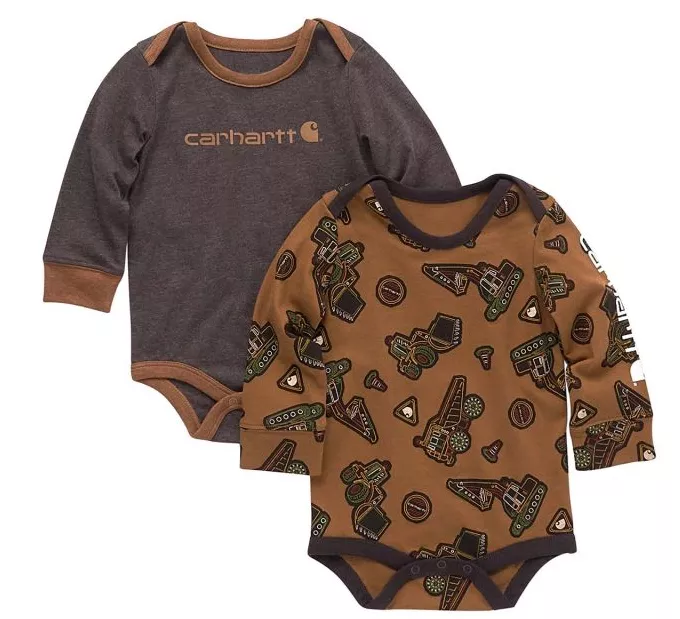 Carhartt Boys’ Long-Sleeve Construction 2-Piece Bodysuit Set #CG8889