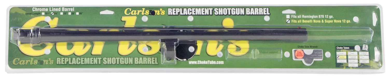 Carlson's Choke Tubes Replacement Barrel12 Gauge 26" 3.5" Satin Matte Blued Finish 4140 Steel Material with Modified Choke & Sights for Benelli Nova, Super Nova