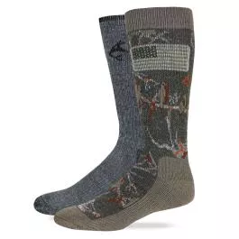 Carolina Hosiery Realtree Men’s Ameri-Camo Merino Wool Blend Boot Socks 2 Pack – Mocha – L