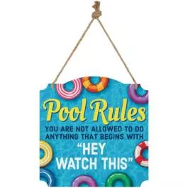 Carson Home Accents Pool Rules Metal Sign