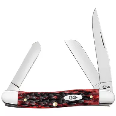Case Crimson Peach Seed Jigged Bone Medium Stockman