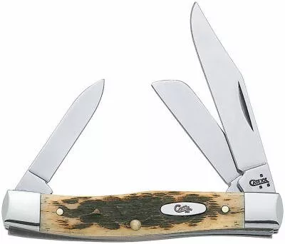 Case Cv Amber Medium Stockman 3 Blade Pocket Knife